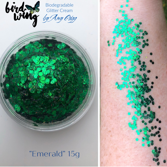 Amy’s collection- Birdwing non smear ECO bio glitter cream “Emerald City” 15g