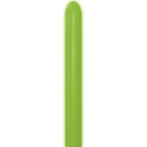 DTX (Sempertex) 260 Modelling Balloon Neon Green pack of 50 - Bright under normal light, glows under blacklight