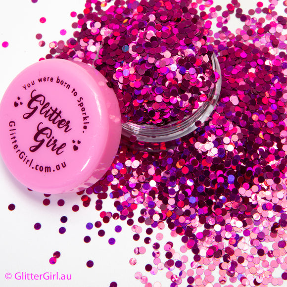 Glitter Girl Biodegradable Eco Glitter- Pink Disco- holographic pink