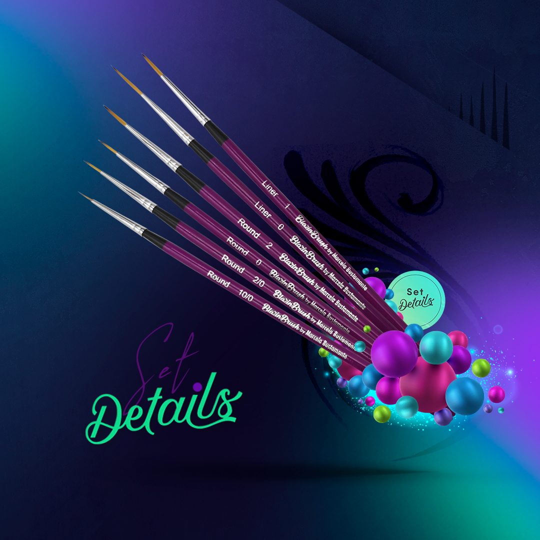 Blazin Face Painting Brush by Marcela Bustamante Set of 6 DETAILS CO The Face Paint Store