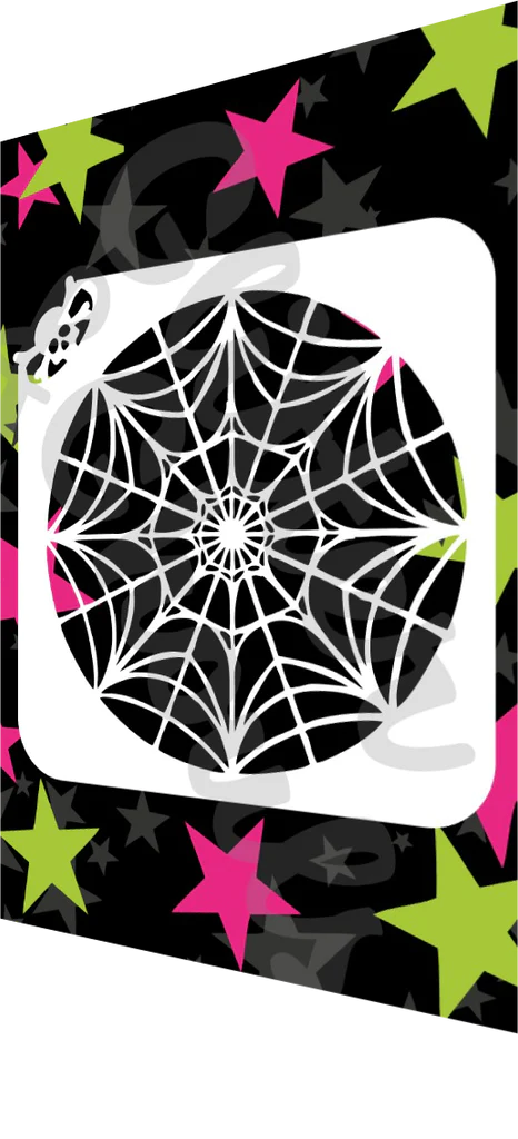 Glitter and Ghouls Face Painting Stencil- Wednesdays Window mandala web