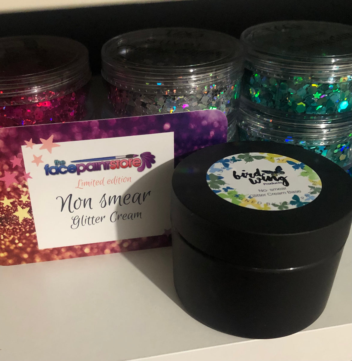 Birdwing face painting products non smear glitter cream base The