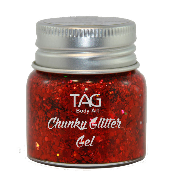 Tag Chunky Glitter gel - Ruby Red 20g