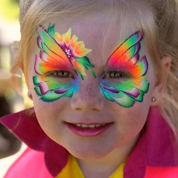 Butterfly- Neon with flowers