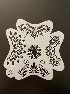 AB face painting stencil- whimsical crowns
