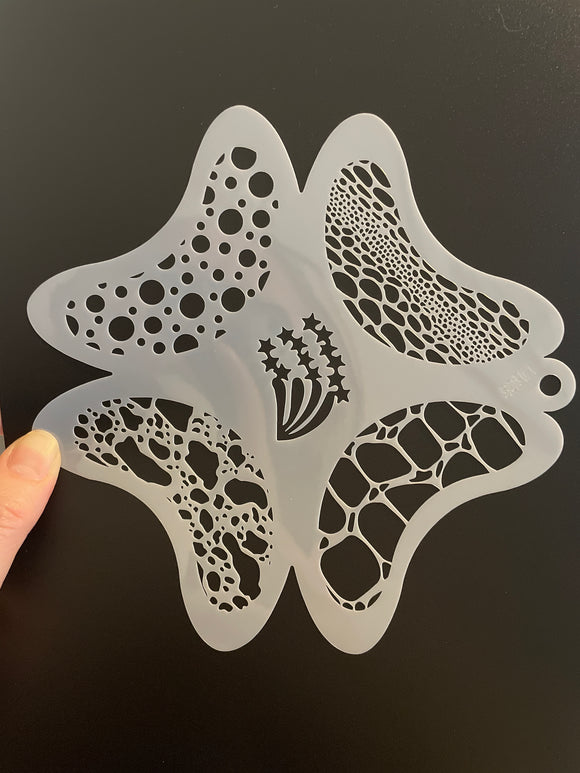 AB face painting stencil- textures and stars