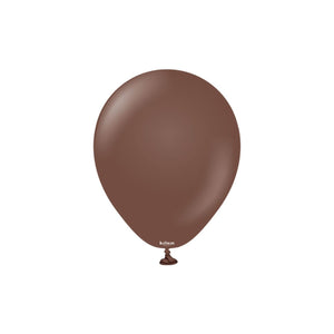 Kalisan 12cm Round Balloons chocolate brown pack of 100- perfect for turtle shells, teddy bears and more