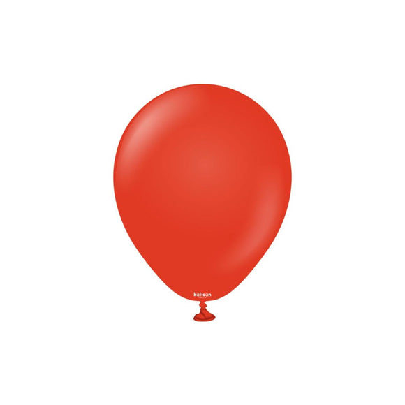 Kalisan 12cm Round Balloons Red pack of 100- perfect for spidermans head, ladybird bodies.