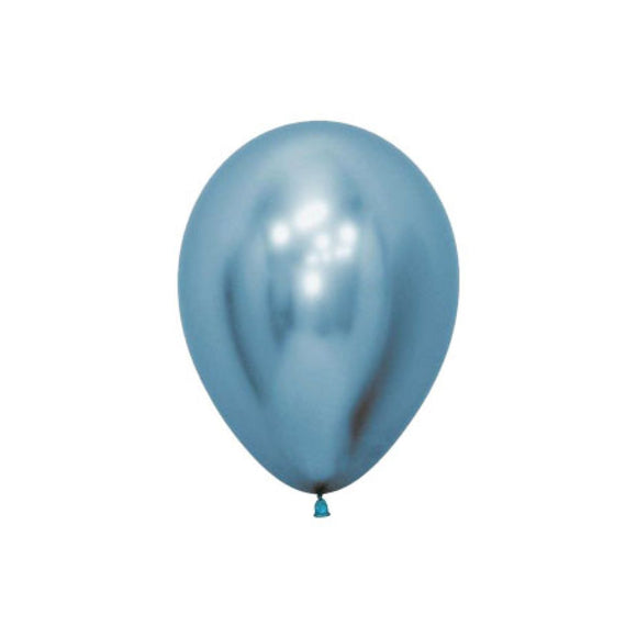 Sempertex 12cm Round Balloons Reflex (chrome) Blue pack of 50.