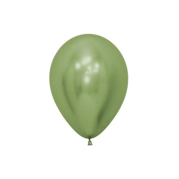Sempertex 12cm Round Balloons Reflex (chrome) Lime- pack of 50.