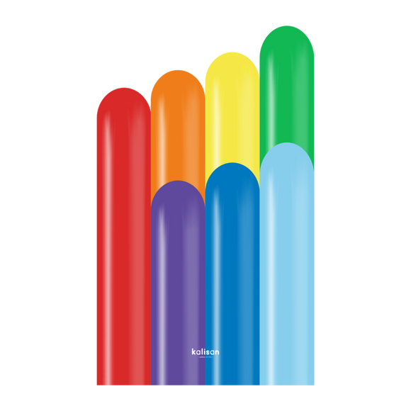 Kalisan 260 twisting balloons Rainbow Assortment- Pack of 100