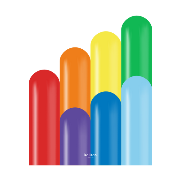 Kalisan 360 twisting balloons Rainbow Assortment- pack of 50