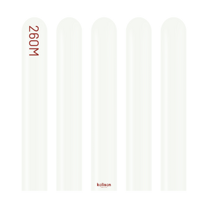 Kalisan 260 Modelling Balloons  White- pack of 100