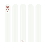 Kalisan 260 Modelling Balloons  White- pack of 100
