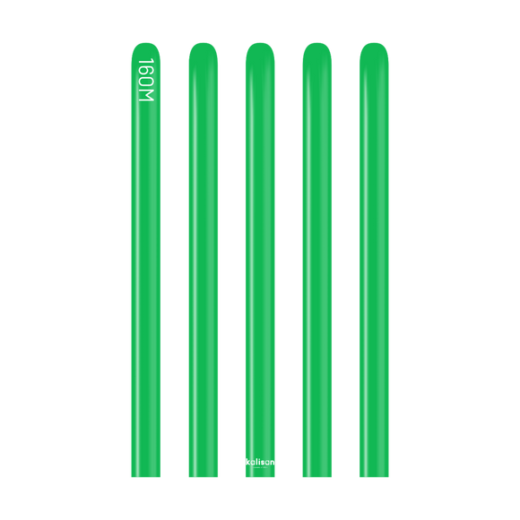 Kalisan 160 twisting balloons Standard Green- Pack of 100