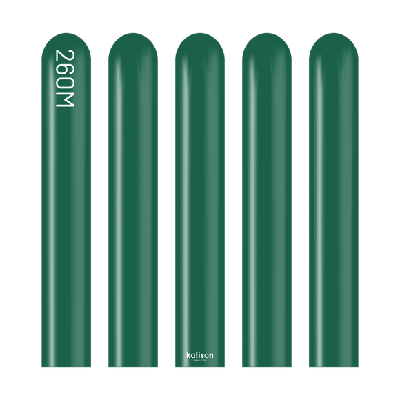 Kalisan 260 twisting balloons Dark Green- Pack of 100