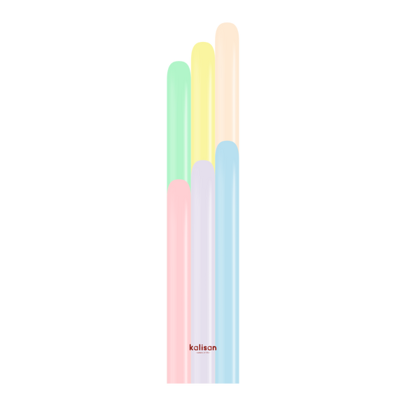 Kalisan 160 twisting balloons Macaron Pastel Assorted- Pack of 100