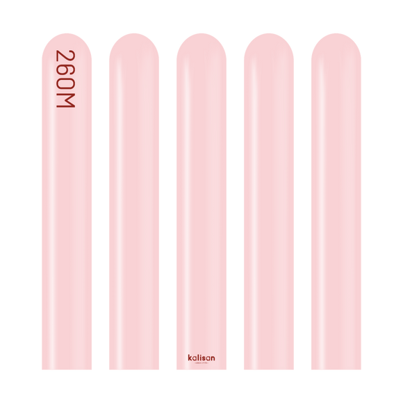Kalisan 260 twisting balloons Macaron pink-Pack of 100