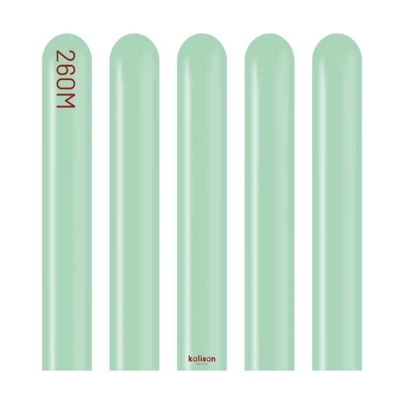 Kalisan 260 twisting balloons Macaron Green-Pack of 100