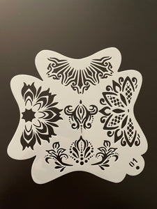AB face painting stencil- Boho crowns