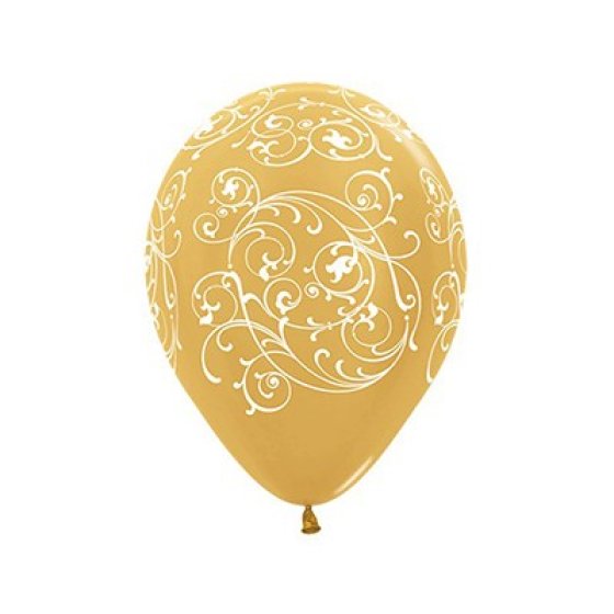 Sempertex Filagree gold balloons 12pk