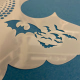 Glitter and Ghouls face painting stencil- Build a Bat