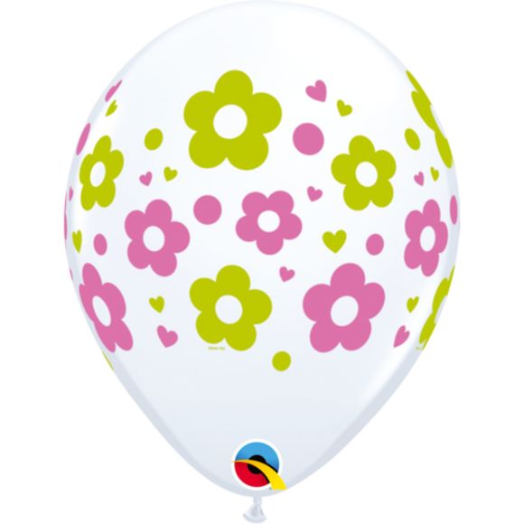 Qualatex  28cm Round Balloons Daisies, Dots and Hearts pack of 25. Perfect for wands!