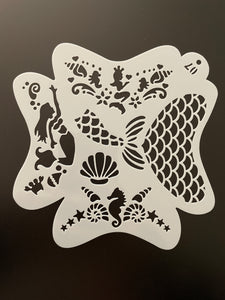 AB face painting stencil-  Queen of the Mermaids