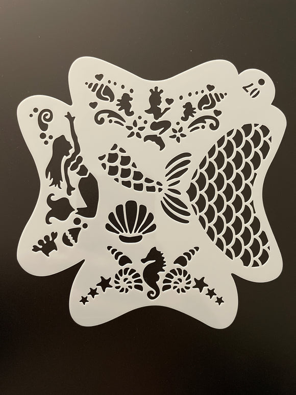 AB face painting stencil-  Queen of the Mermaids