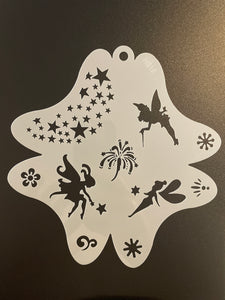 AB face painting stencil- Fairies and fireworks