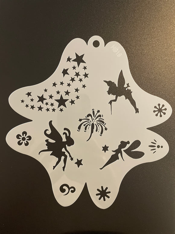 AB face painting stencil- Fairies and fireworks
