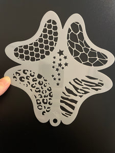 AB face painting stencil- Animal prints