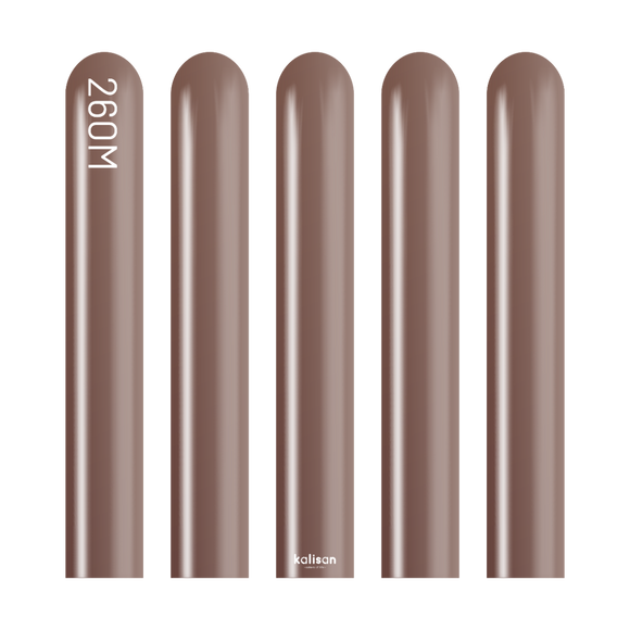 Kalisan 260 Modelling Balloons Mirror Chocolate Brown (Chrome) pack of 50