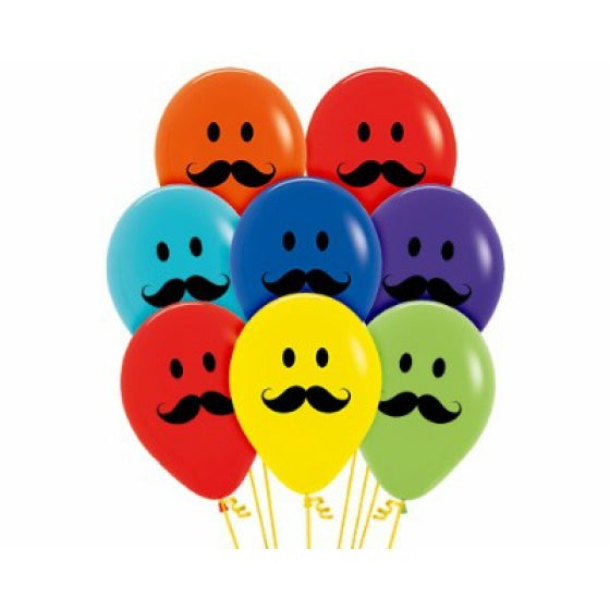 Sempertex Smiley Moustache 30cm Balloons 12pk