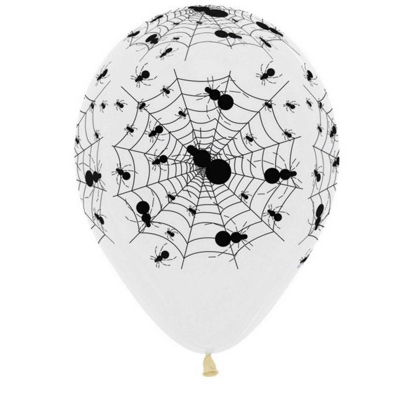 Sempertex 30cm Crystal Clear Balloons with spiders pack of 12  Perfect for Halloween wands! (Copy)