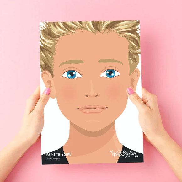 WabbyFun - Face Painting Practice Board | Vince- front view