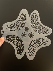 AB face painting stencil- textures and snowflakes