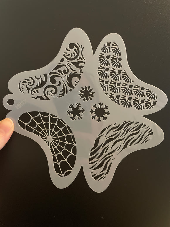 AB face painting stencil- textures and snowflakes