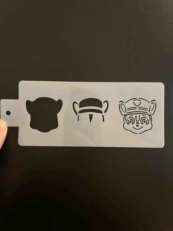 AB Face Painting Stencil- P patrol- 3 step Chase