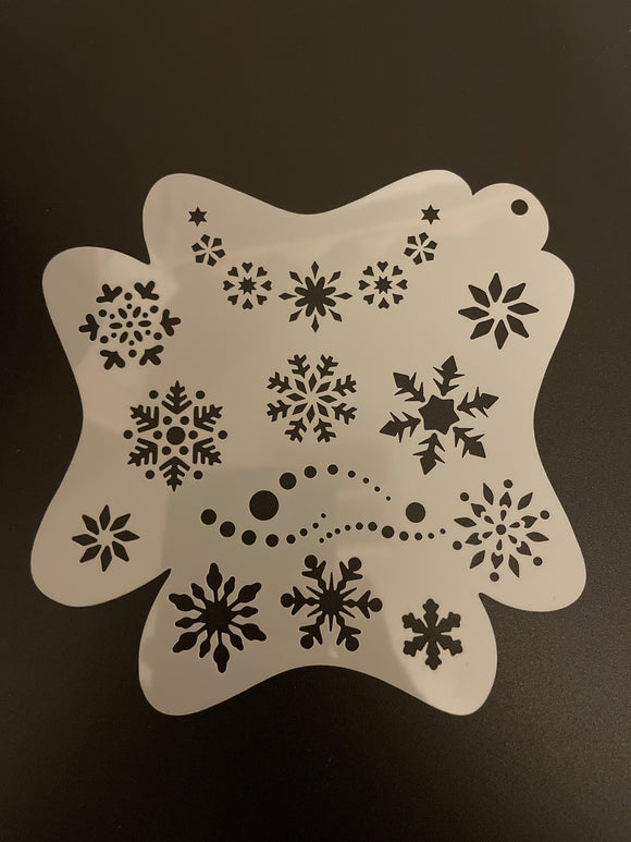 AB face painting stencil- snow storm and crown