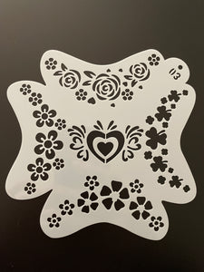 AB face painting stencil- floral crowns and centre piece