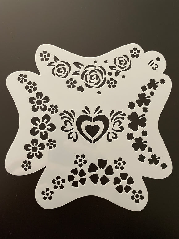 AB face painting stencil- floral crowns and centre piece