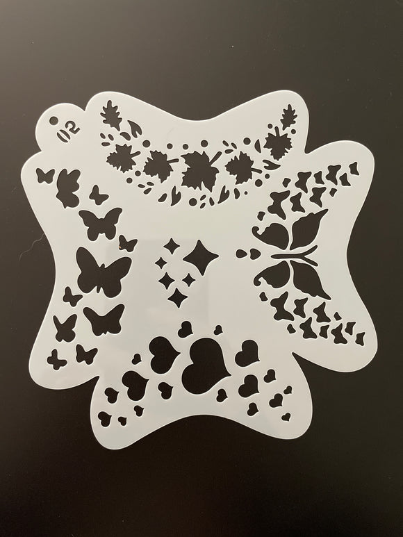 AB face painting stencil-  Autumn butterflies