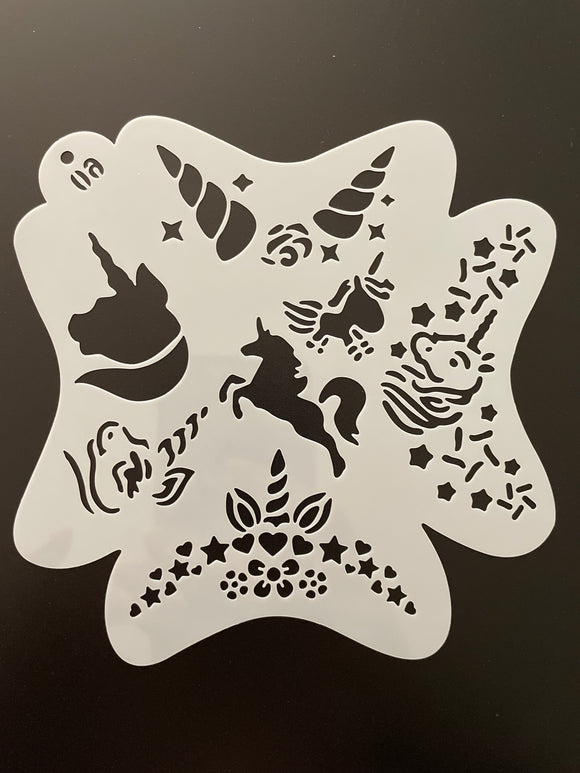 AB face painting stencil-  unicorn Party