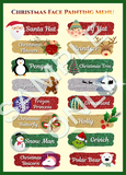Christmas Face Painters Menu- double side printed and laminated