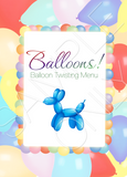 Fast Designs- Balloon Menu for busy events- double side printed and laminated- 8 designs