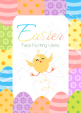 Fast Easter Designs- Face Painters Menu for busy Easter events- double side printed and laminated