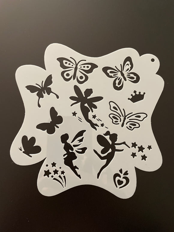 AB face painting stencil- fairies and Butterflies
