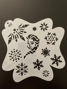 AB face painting stencil- ice Crowns, queen and snowflakes