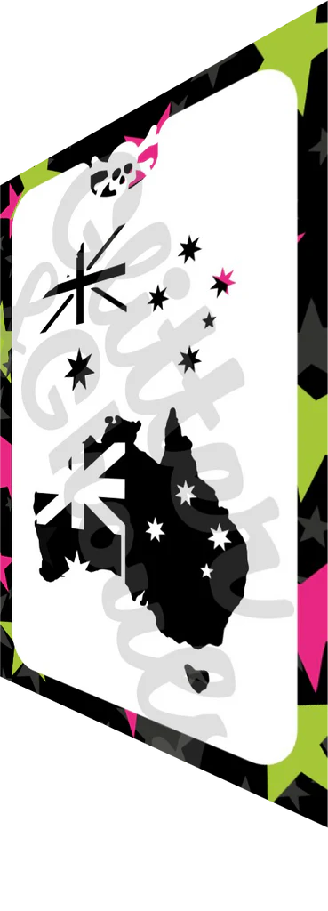 Glitter and Ghouls Face Painting Stencil- 759- Aussie flag - suitable for arm designs